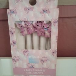 Stitch 4 PK Stainless Steel Straws 