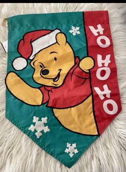 Vintage Winnie The Pooh Christmas Garden flag
