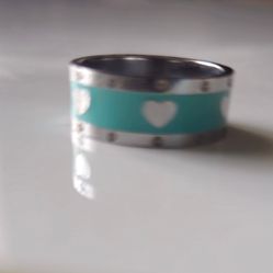 Silver Luxury  Heart Ring Size 7