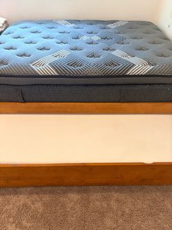 Full bed frame trundle w twin bed frame