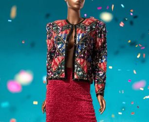 Vintage 80s Sequined Designer Jacket 