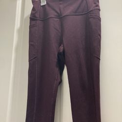 Wine Colored Vs Pocket Leggings 