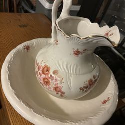 Vintage Pitcher  And Washbowl