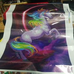 5D FashionnDiamond Paintimg Kit Everything you Need For A Beautiful Unicorn Picture New