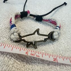 Bracelet - Pink and White Corded Shark Bracelet