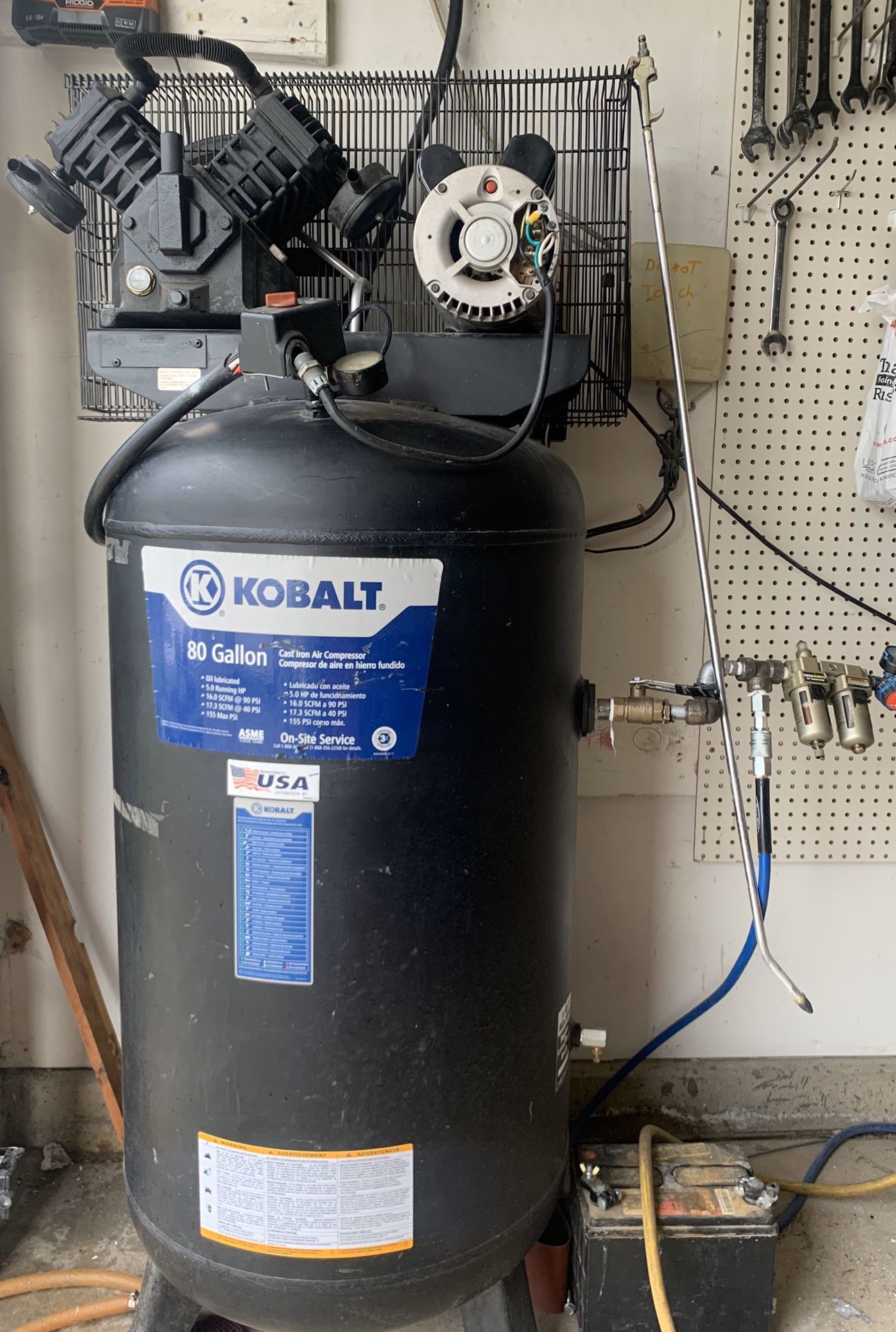 Kobalt 80 gallon, 5 horsepower air compressor