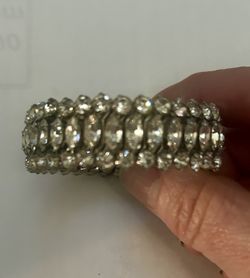 Beautiful Vintage Bracelet. Marquee And Round Cut Rhinestone
