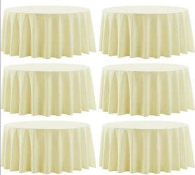 Round Tablecloth 120 Inch IVORY 6CT