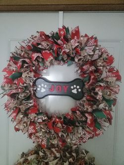 Christmas dog wreath