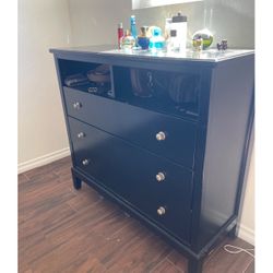 Black 3-Drawer Dresser with Open Storage β $80 OBO π€β¨