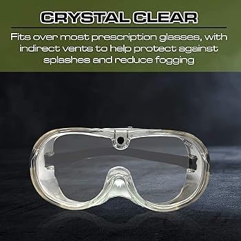 Vintage 40 Anti Fog Splash Resistant clear Safety Goggles, Outdoor Eye Protection Glasses