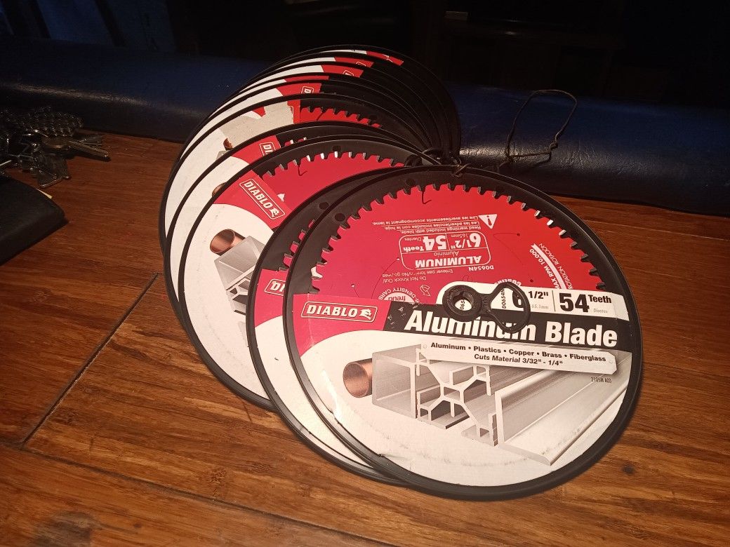 (10) Diablo 61/2 Inch 54 Teeth ALUMINUM blade