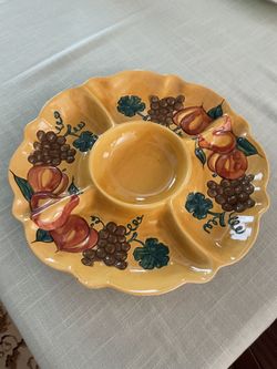 Vintage California Pottery chip and dip dish