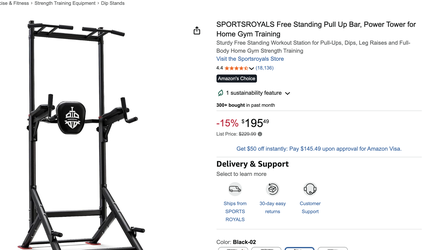 Sportsroyals Pull Up Bar Dip Station Power Tower