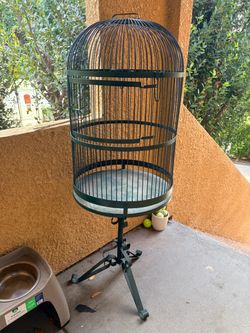 Large Standing Vintage Bird Cage