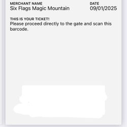 2 Six Flags Tickets 