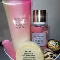 Valentine's Basket. VS Set. Valentine's Gift Set. Melon Sorbet. Victoria's Secret. Birthday Gift. 
