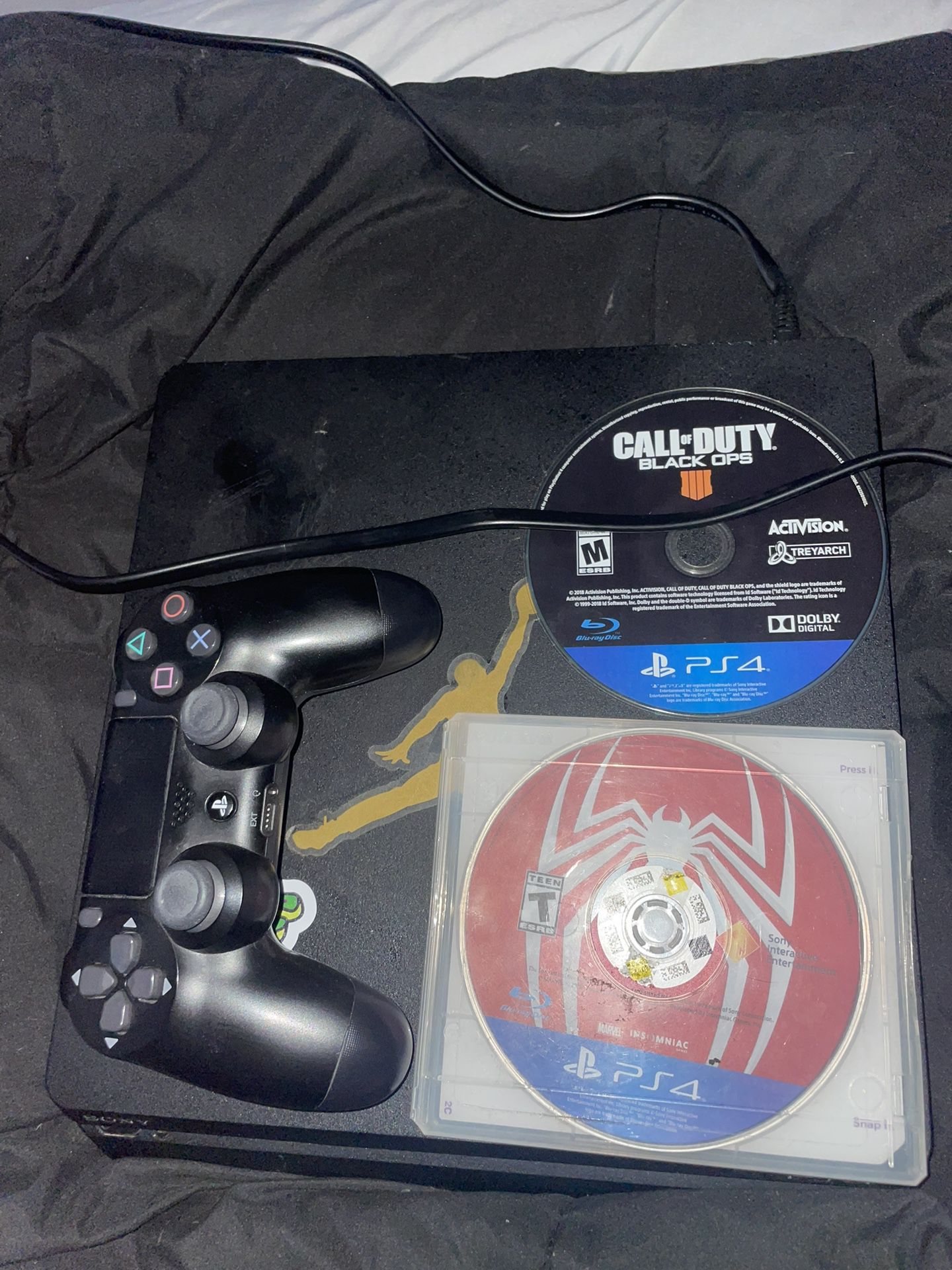 PS4 Slim With 2 Games And Cords