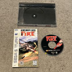 Black Fire (Sega Saturn, 1996) CIB Complete w/ Manual Reg Card Cracked Case
