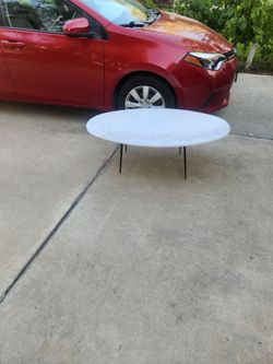 47 x 27 x 15" tall, nice vintage marble top coffee table