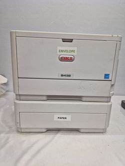 Lot of 15 Okidata B432 laser printers W/2nd paper tray.  All in good condition