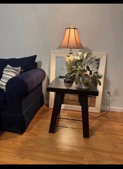 Large white framed mirror