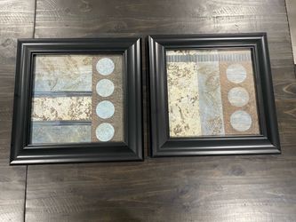 Set of 2 Framed Abstract Wall Art Prints