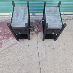 2 Glass Top Electric End Tables