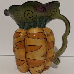 Blue Sky Ceramic Carrots Pitcher Heather Goldminc Farmhouse Country Cottage Core