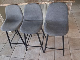 All 3 Grey Bar Stools