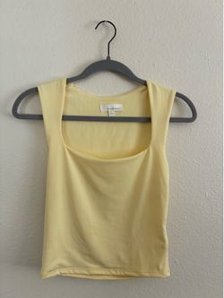 Yellow Tank Top with scoop neckline