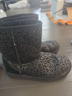 Uggs Leopard Print Short Shearling Boots