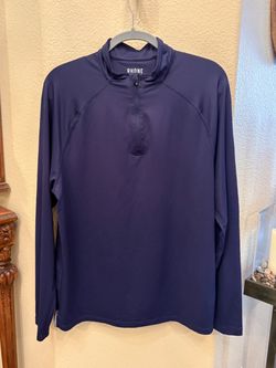 Rhone Men Navy Session 1/4 Zipped Long Sleeve Pullover Top Size Large
