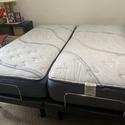 Beauty Rest Two Long Twin Remote Control Beds