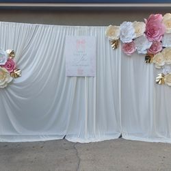 Backdrop Flowers Baby Shower Birthday Wedding Bridal  Celebration 