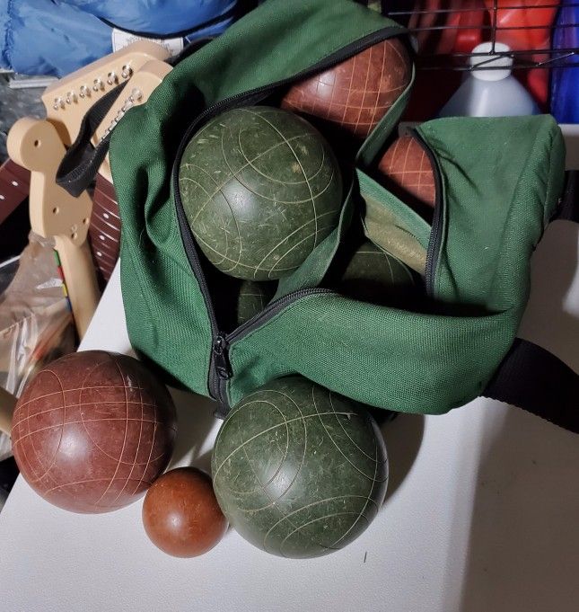 Vintage Bocce Ball Set w/ Carrying Case Abercrombie & Fitch
