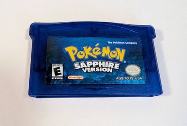 Nintendo GBA Pokemon Sapphire Authentic Game Cartridge - New Battery!