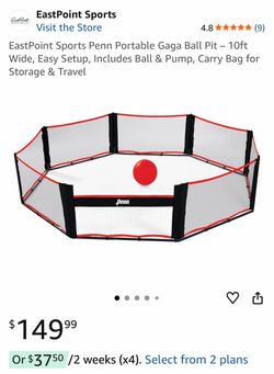 EastPoint Sports Penn Portable Gaga Ball Pit – 10ft Wide, Easy Setup, Includes Ball & Pump, Carry Bag for Storage & Travel