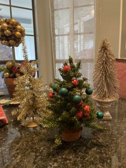 Three 8 Inch Christmas Trees