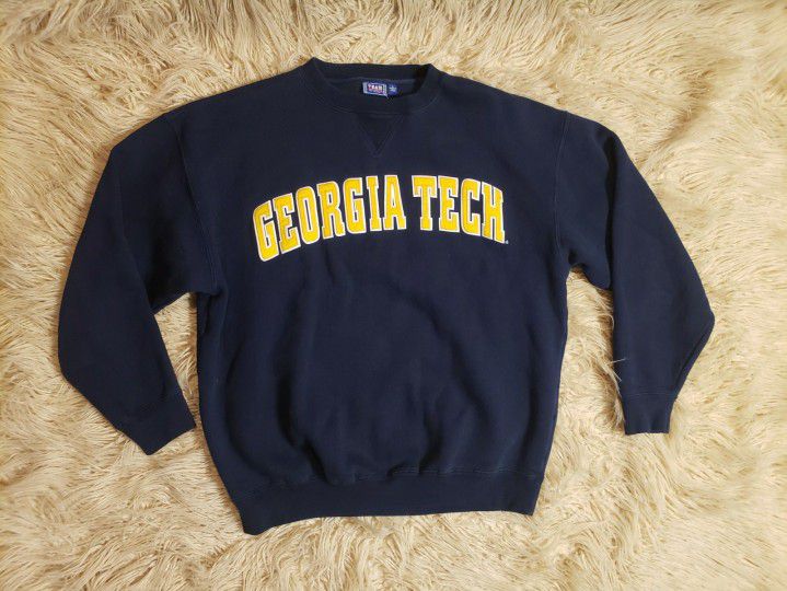 90's Vintage Georgia Tech College Crewneck Sweatshirt Size Large 