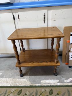 Vintage End Table stand 2 tier Spindle