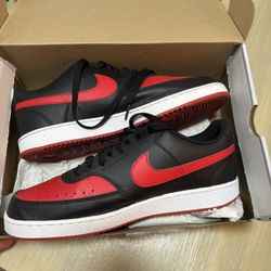 Nike Court Vision Next Nature Low Sneakers Men’s Size 10.5 Red/Black FJ0685-010