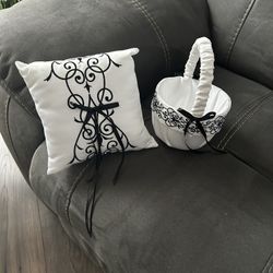 Wedding Flower Basket And Ring Pillow