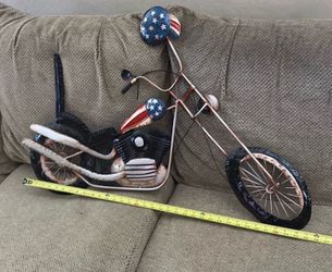 New USA flag Motorcycle metal wall art with ape handles