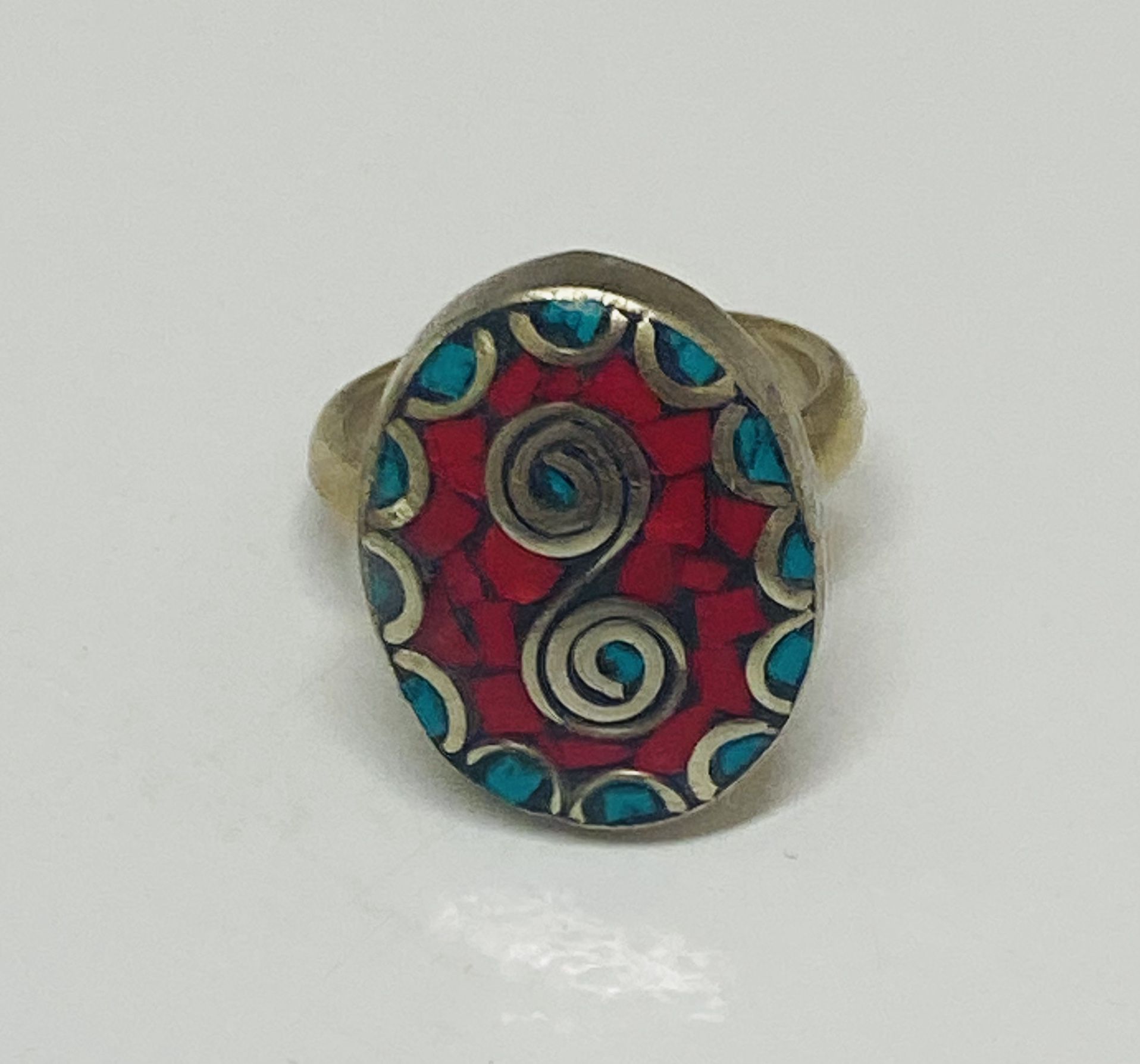 Vintage Silver Sterling Tribal or Southwest Moroccan Ring size 6