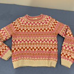 Marine Layer ARCHIVE  Pink Orange geo Sweater Womens small $178