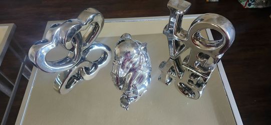 Chrome Decorative Sculpture Set of 3
