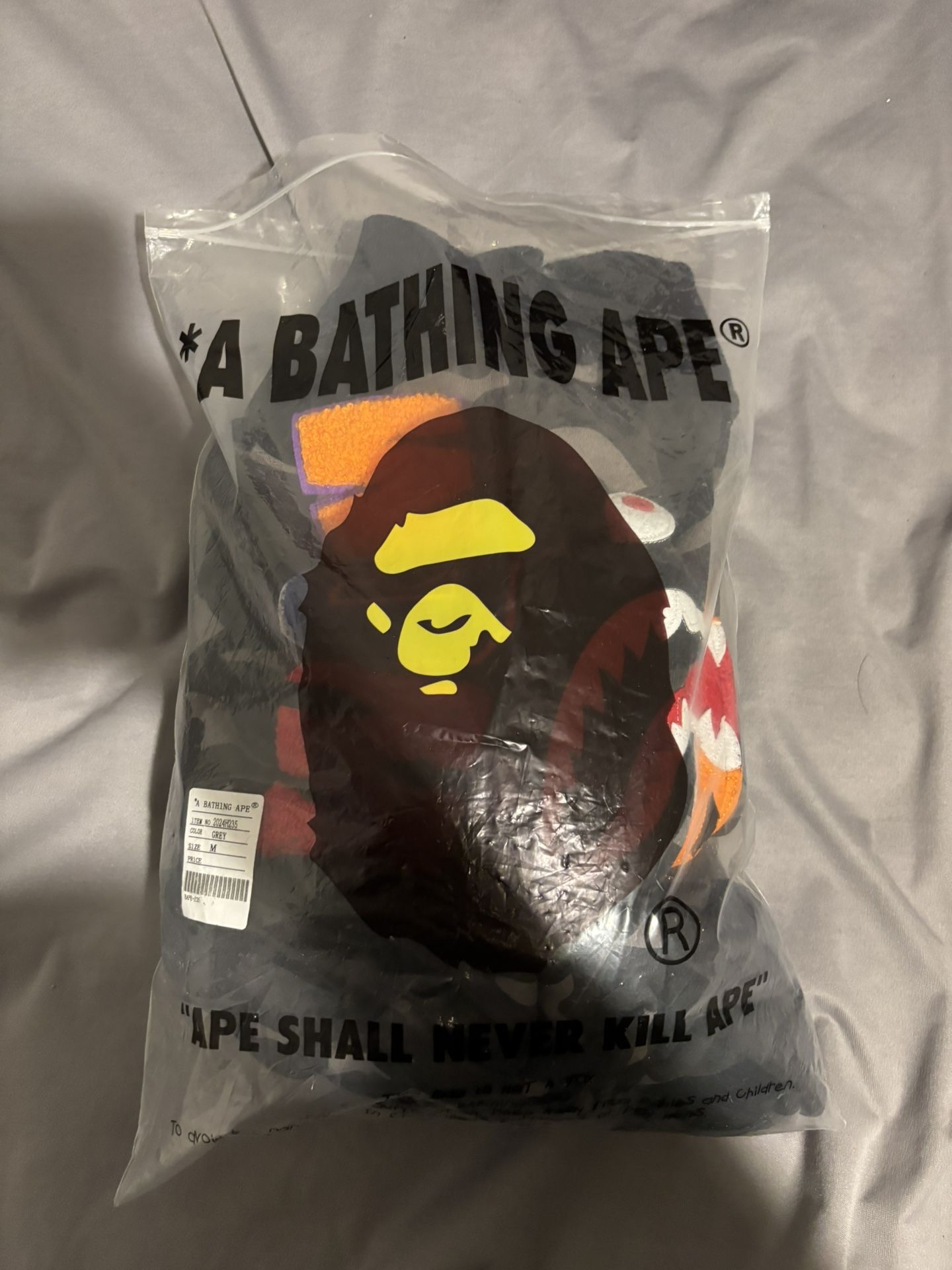 3XL Fits Like a XL Double Hoodie Grey Black Camouflage Bape