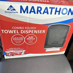 Marathon Combo Folded Towel Dispenser, Holds C-Fold, S-Fold & M-Fold, Smoke
