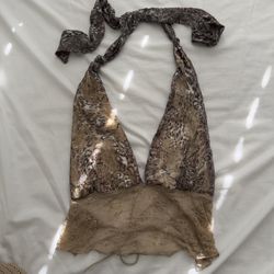 Leopard Print Halter Top Size S